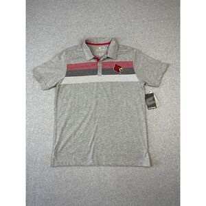 University‎ Of Louisville Cardinals Polo Shirt Mens M Gray Striped Colosseum